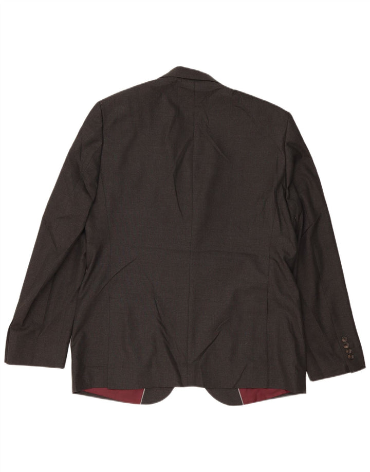 Jaqueta blazer masculina de 2 botões Marks & Spencer Reino Unido 44 XL cinza poliéster