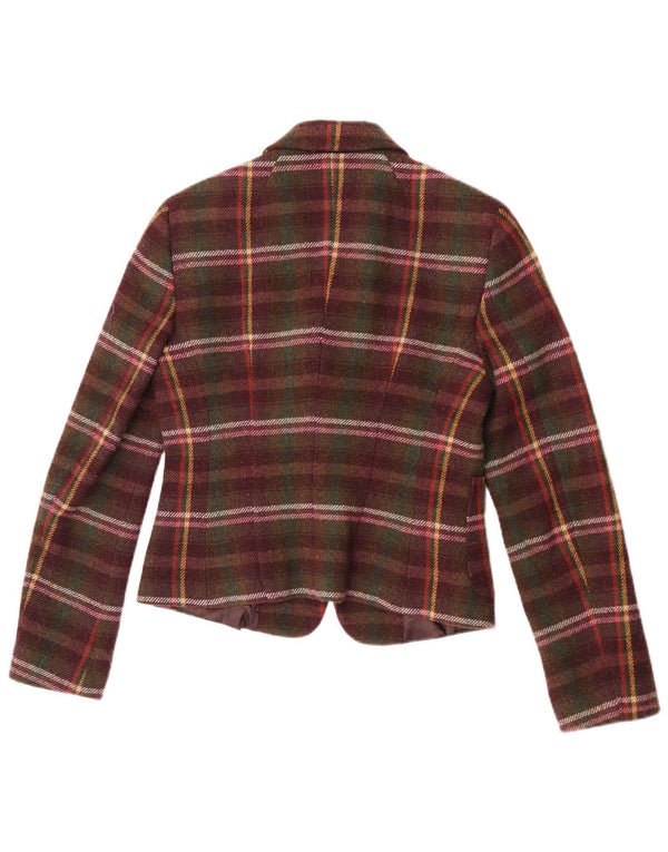 Jaqueta blazer feminina Benetton com 1 botão IT 44 xadrez médio multicolorido