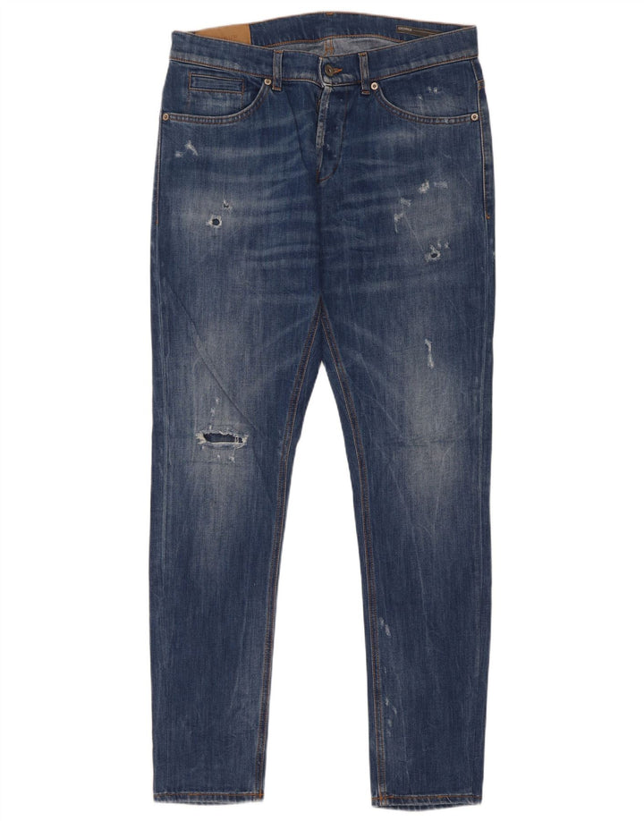 Dondup Jeans masculino desgastado slim W35 L33 algodão azul