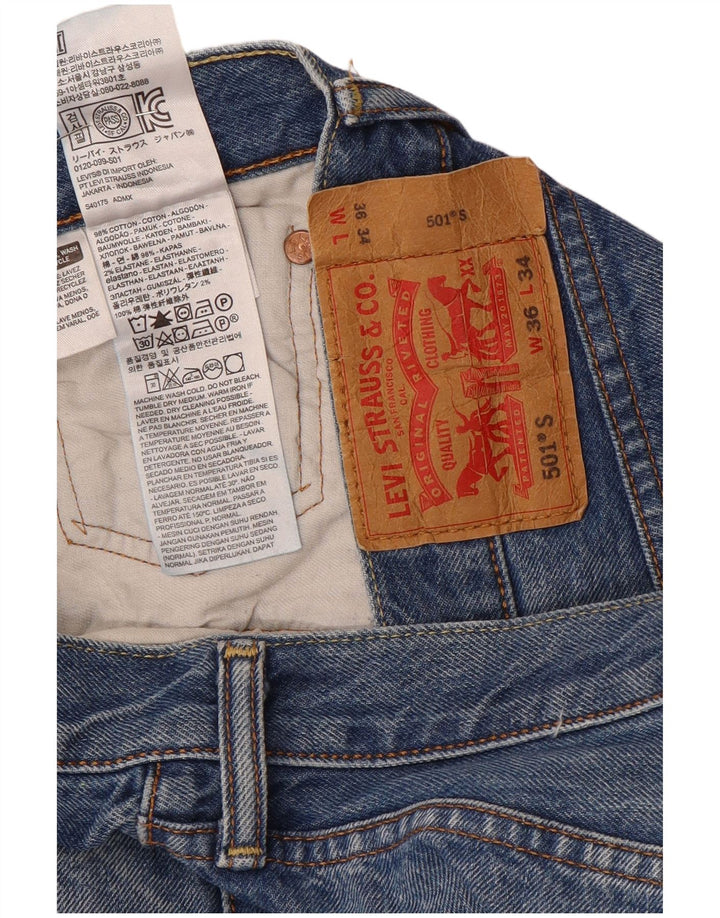 Levi's Masculino 501 Straight Jeans W36 L34 Azul Algodão