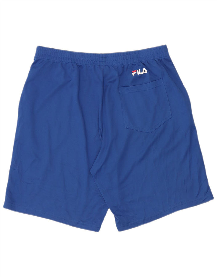 Shorts esportivos gráficos masculinos FILA poliéster azul grande