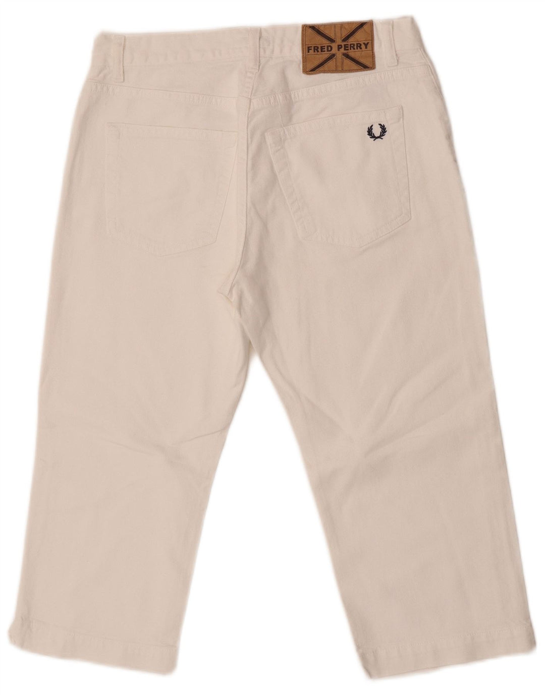 Fred Perry Calça jeans feminina reta de cintura média IT 42 médio W27 L18 branco
