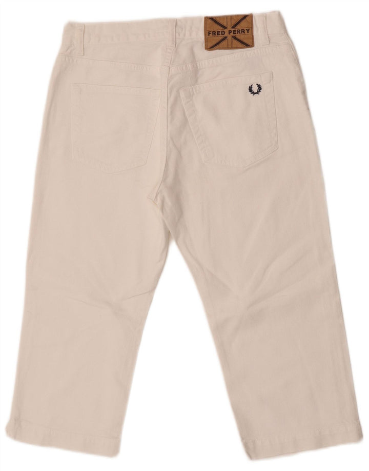 Fred Perry Calça jeans feminina reta de cintura média IT 42 médio W27 L18 branco