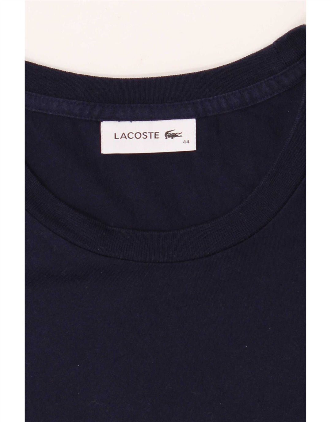 Camiseta feminina Lacoste tamanho superior 44 grande algodão azul marinho