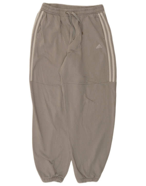 Calça de treino feminina Adidas Joggers UK 16/18 grande cinza algodão