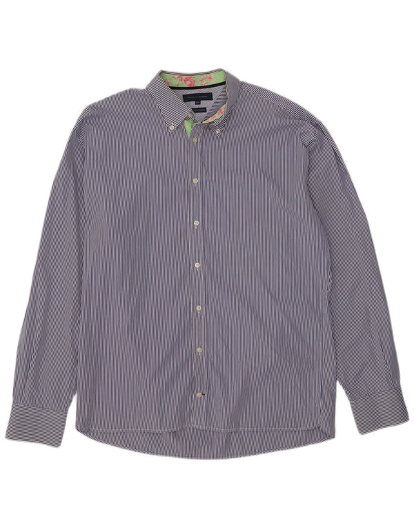 Camisa masculina Tommy Hilfiger 2XL algodão listrado azul