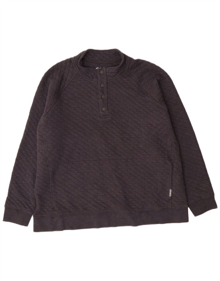 Eddie Bauer moletom masculino com gola e botão 2XL algodão geométrico cinza