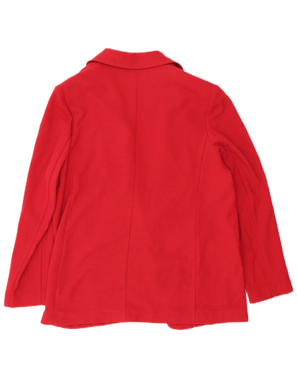 Jaqueta Blazer aberta feminina Marks & Spencer Reino Unido 16 grande poliéster vermelho
