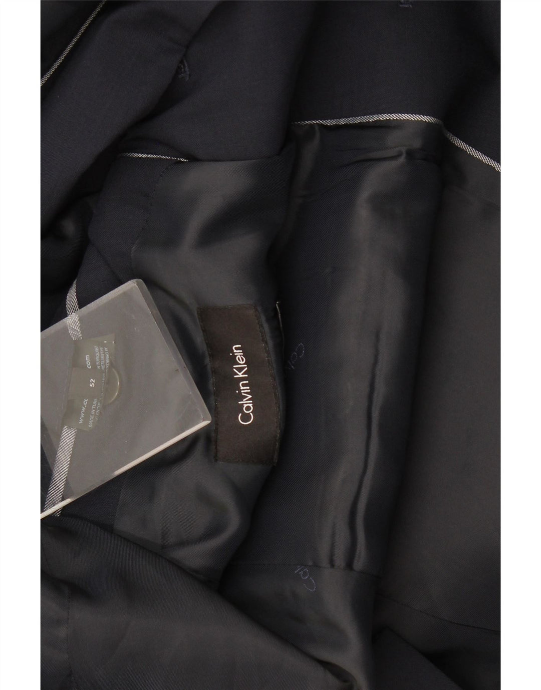 Jaqueta Blazer Masculina Calvin Klein com 2 Botões IT 52 XL Azul Marinho Nova Lã