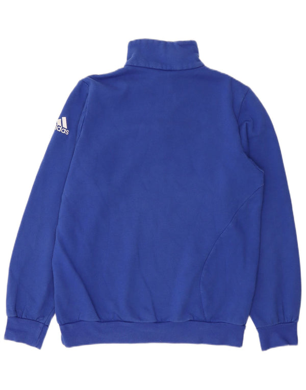 Adidas Mens Zip Neck Moletom Jumper UK 34/36 Pequeno Azul Algodão