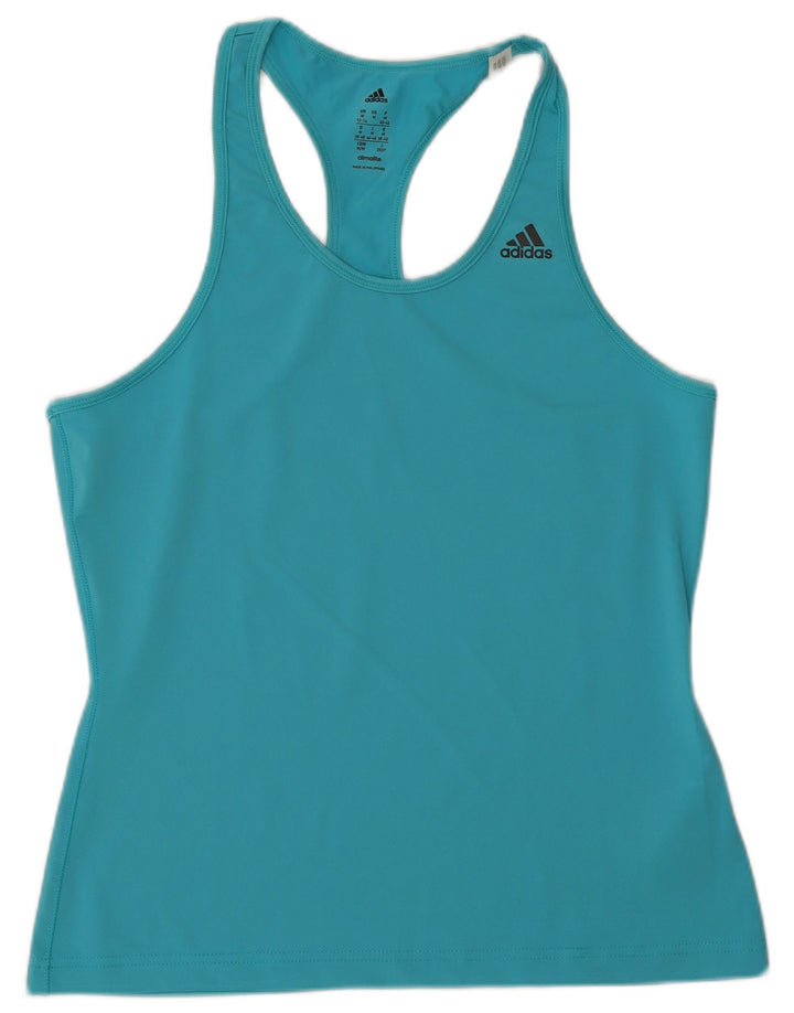 Adidas Womens Climalite Vest Top UK 12/14 Médio Azul Poliéster