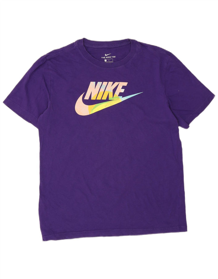 Camiseta gráfica masculina NIKE Top médio roxo algodão