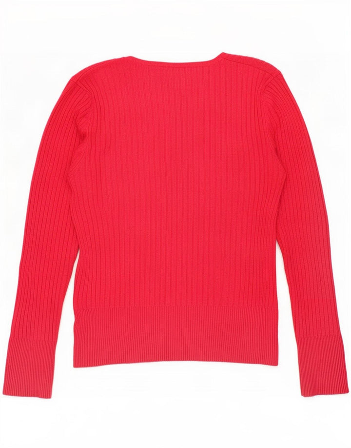 Top feminino Marks & Spencer manga comprida UK 14 viscose vermelha média