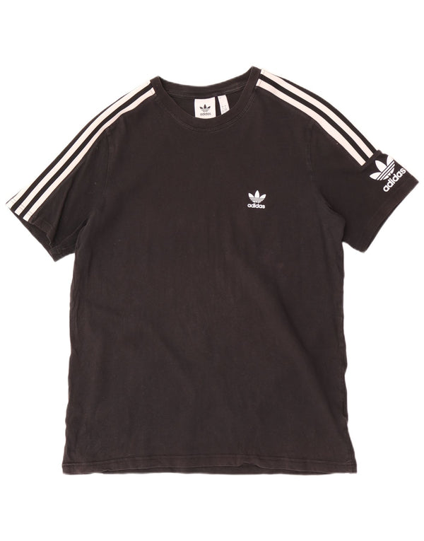 Adidas Mens Graphic T-Shirt Top Grande Algodão Preto