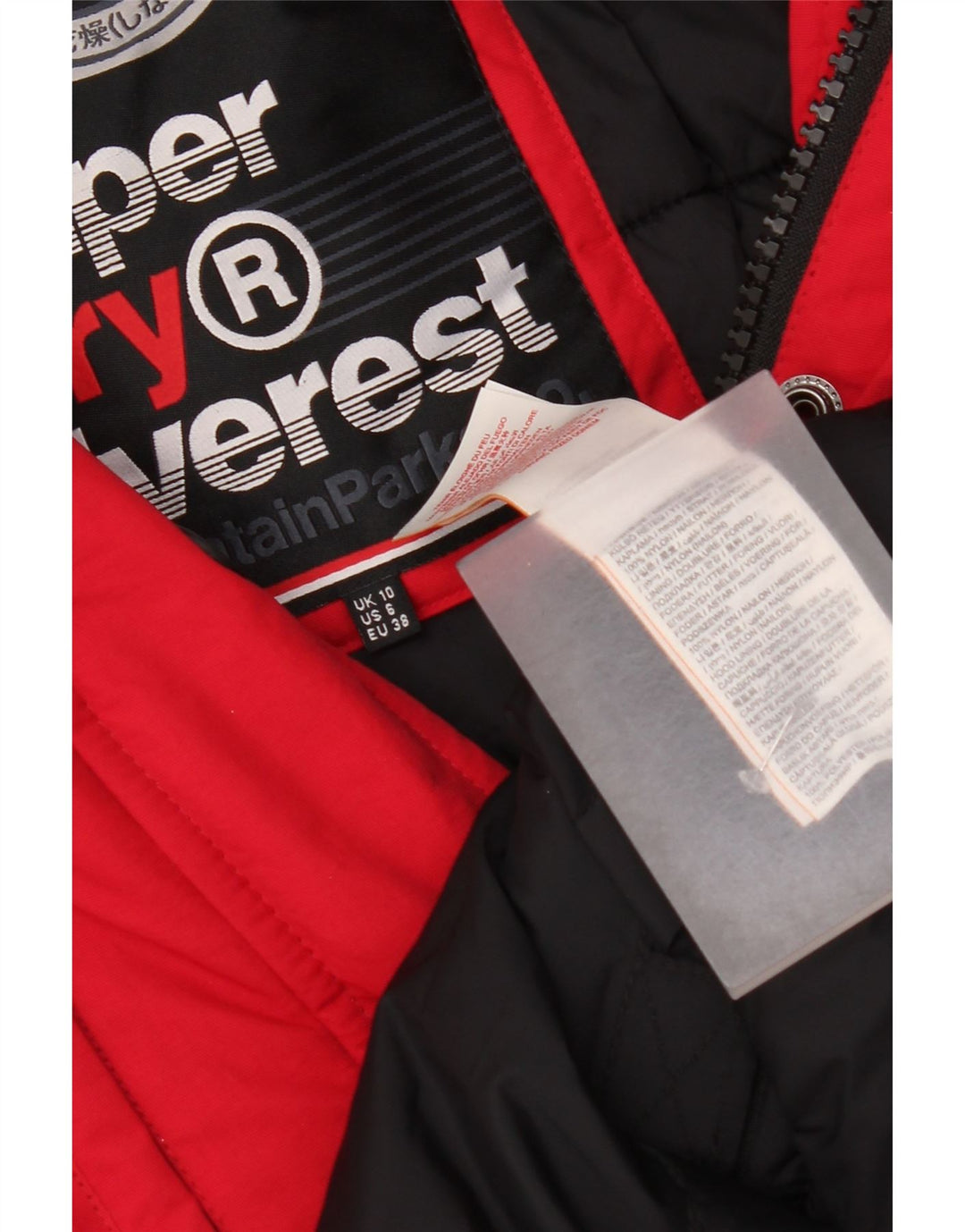 Jaqueta Parka Superdry Feminina com Capuz Oversized Reino Unido 10 Pequeno Nylon Vermelho