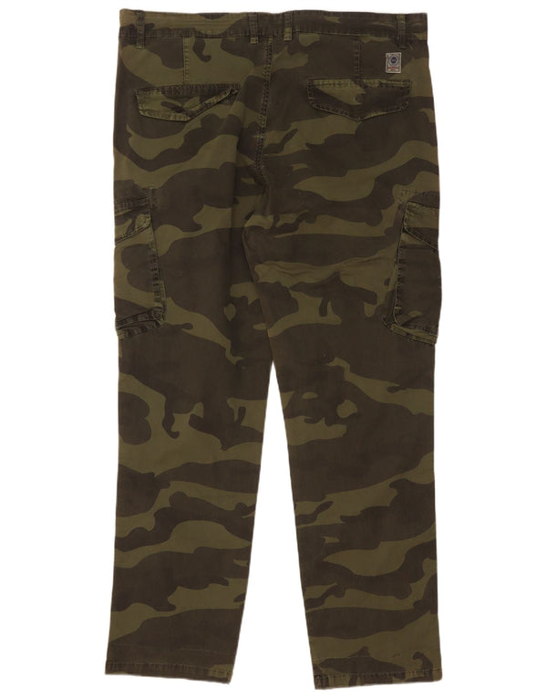 Calça cargo reta masculina Marshall Angel W40 L30 algodão camuflado cáqui