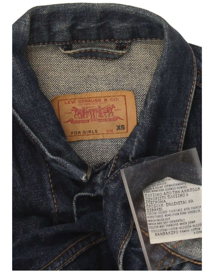 Jaqueta jeans feminina Levi's 7-8 anos XS azul marinho algodão