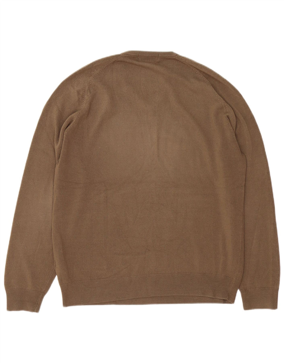 Suéter masculino Marks & Spencer Blue Harbor com decote em V marrom médio