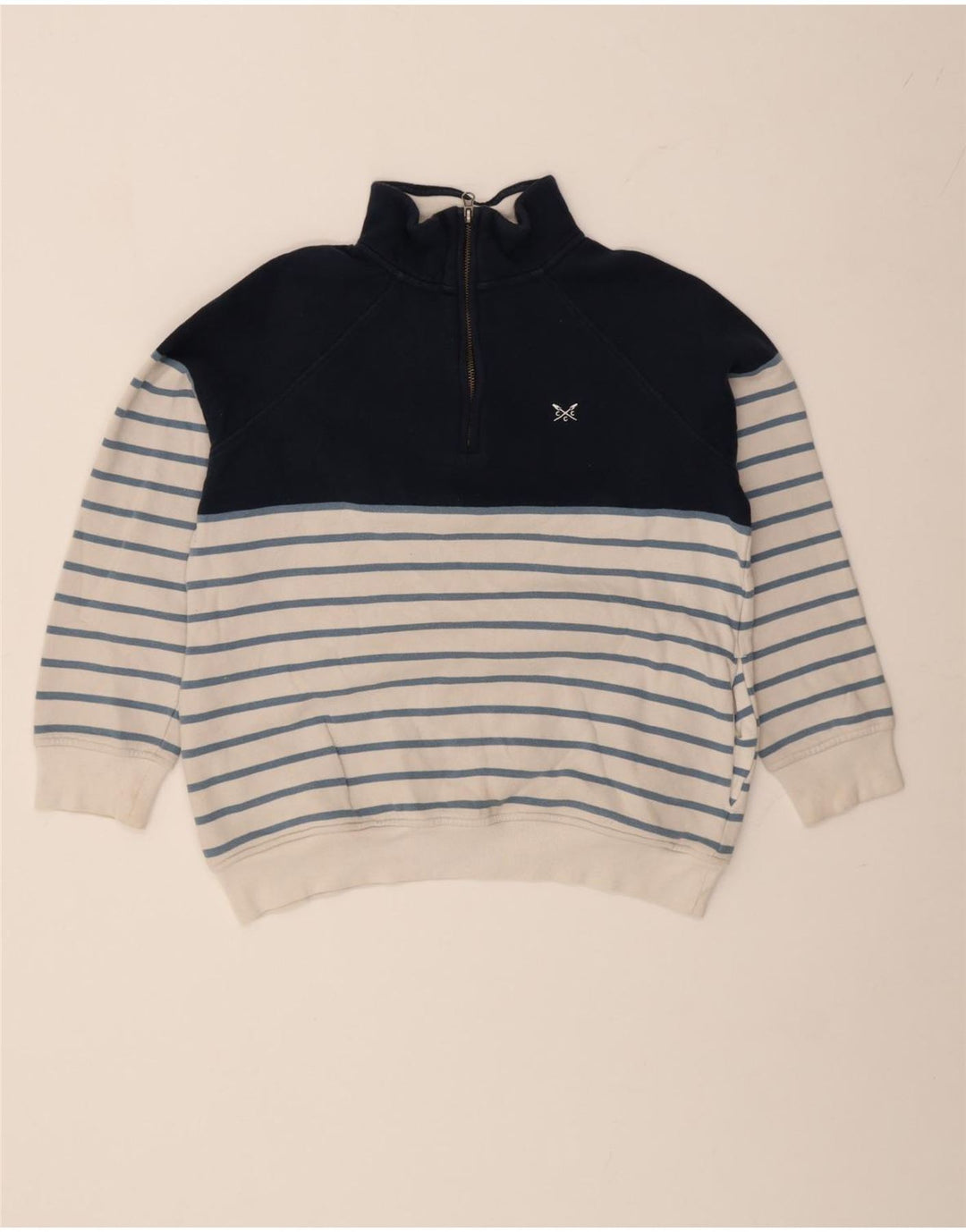 Crew Clothing moletom feminino jumper UK 12 médio azul marinho listrado
