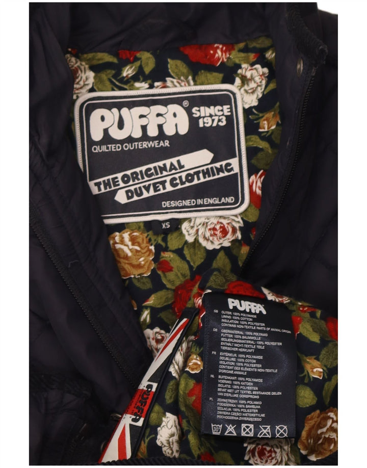 Jaqueta acolchoada feminina Puffa UK 6 XS azul marinho poliamida