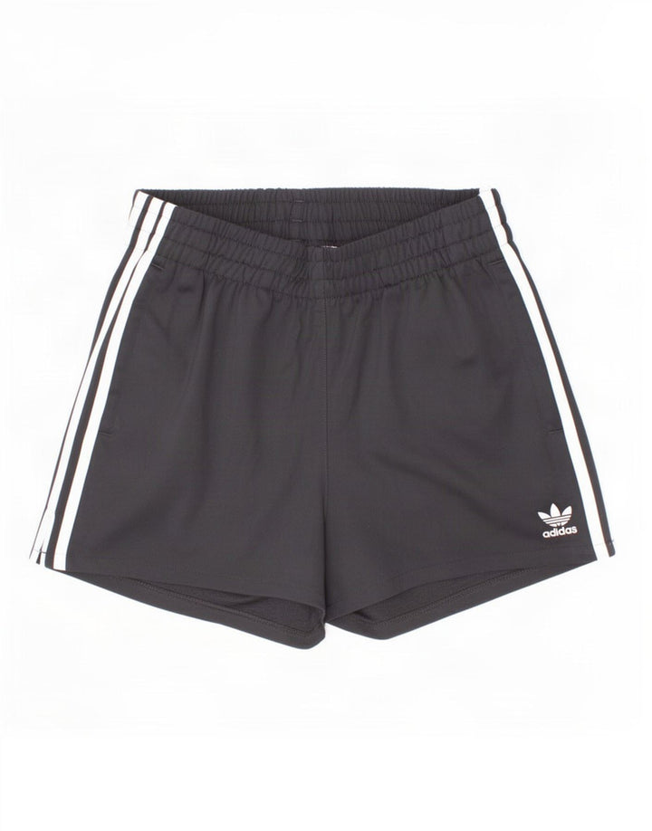 Shorts esportivos femininos Adidas UK 8 pequeno poliéster preto