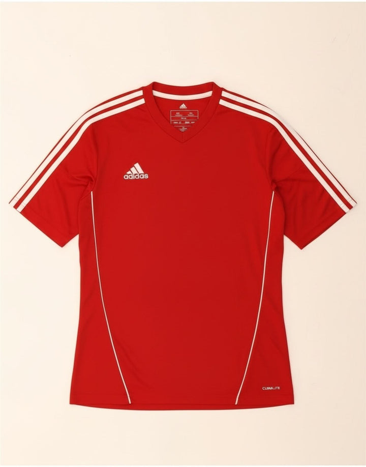 Adidas Mens Climalite Camiseta Top Pequeno Poliéster Vermelho