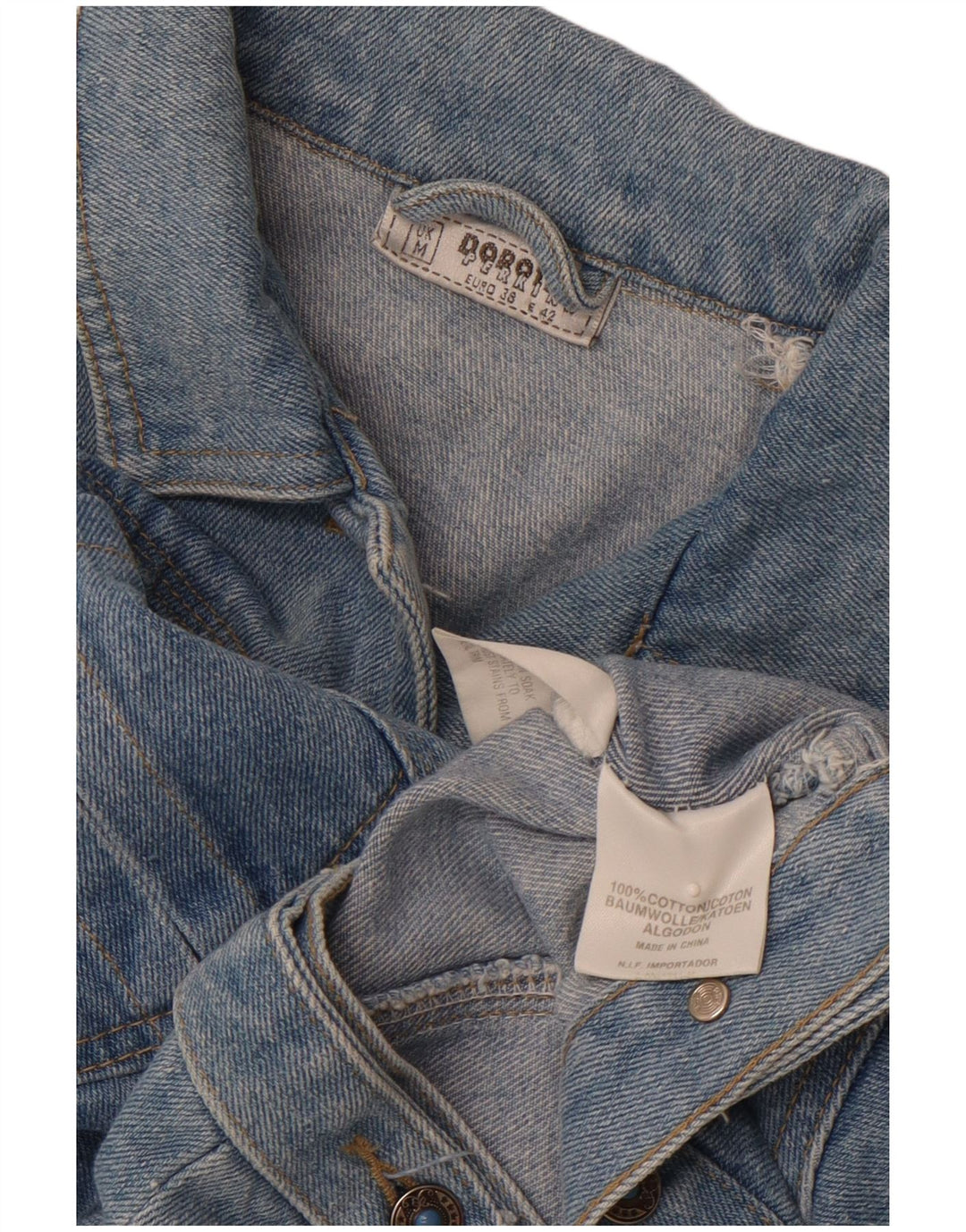 Jaqueta jeans feminina DOROTHY PERKINS Reino Unido 14 algodão azul médio
