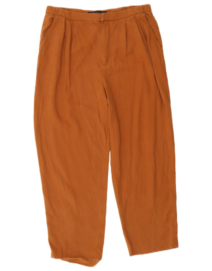 Zara Calça feminina folgada cortada média W28 L24 marrom