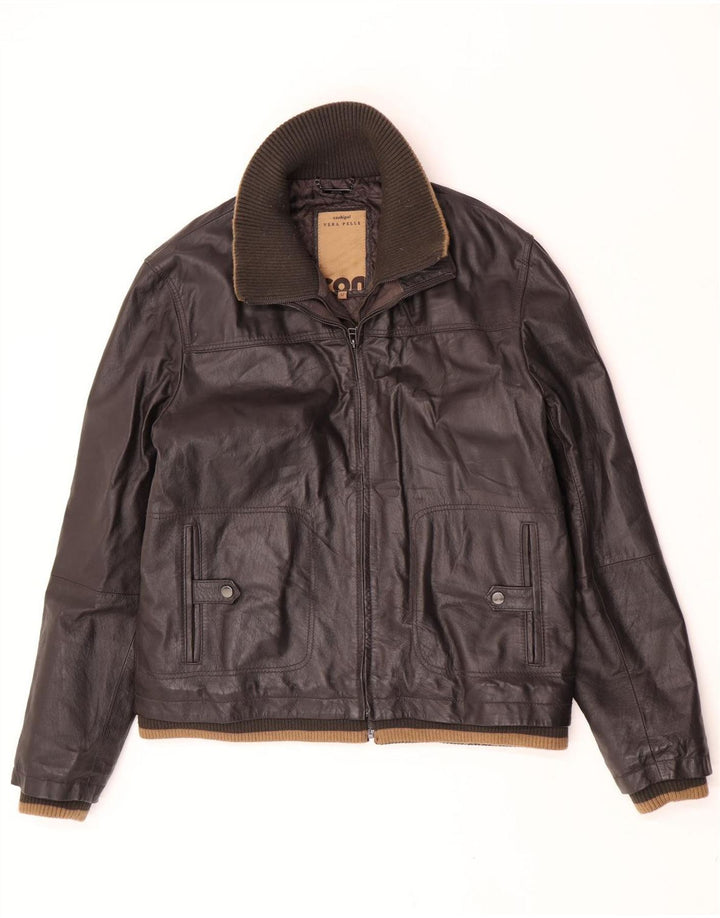 Jaqueta de couro masculina Conbipel IT 52 XL couro marrom