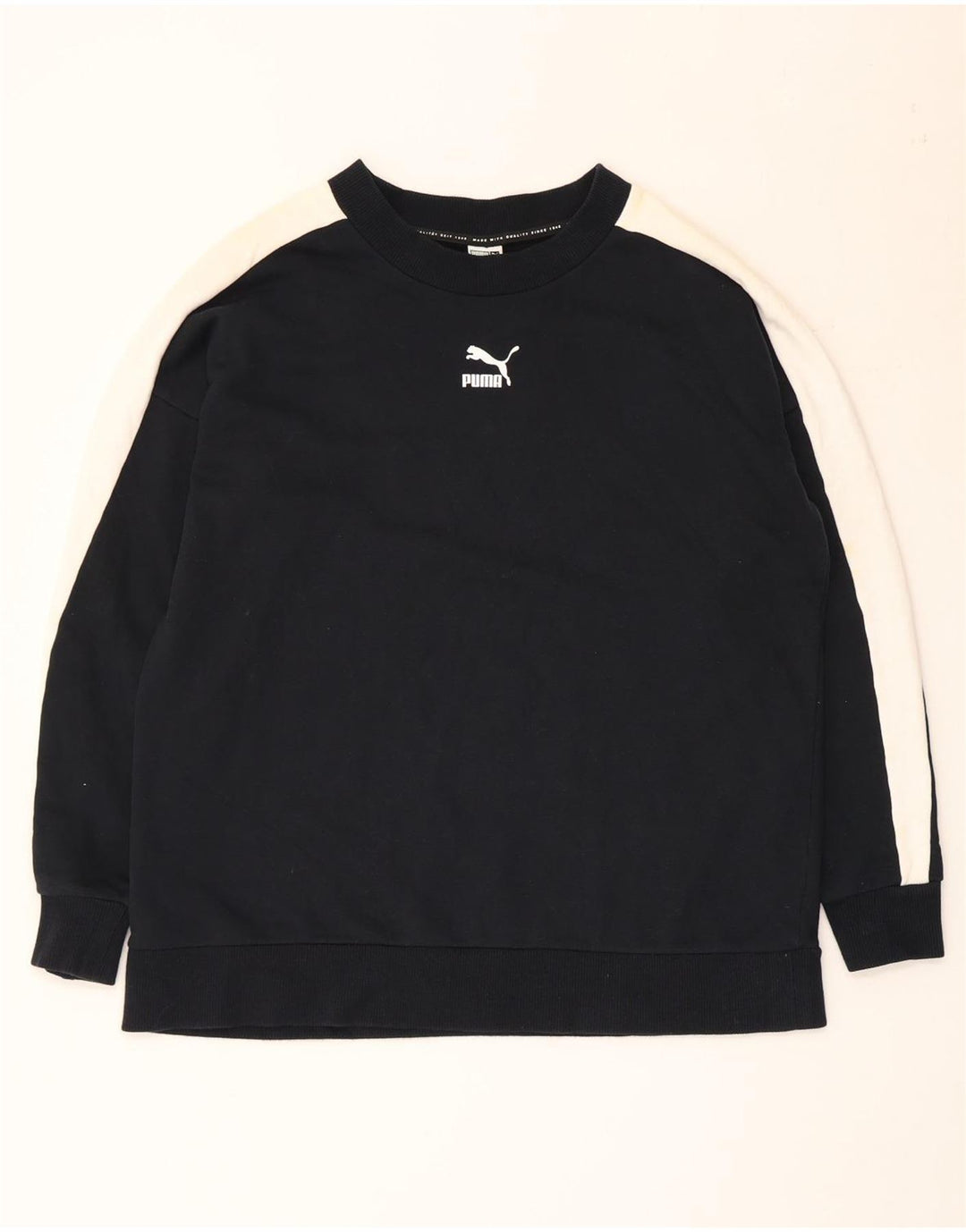 Puma moletom masculino jumper médio preto colorblock algodão
