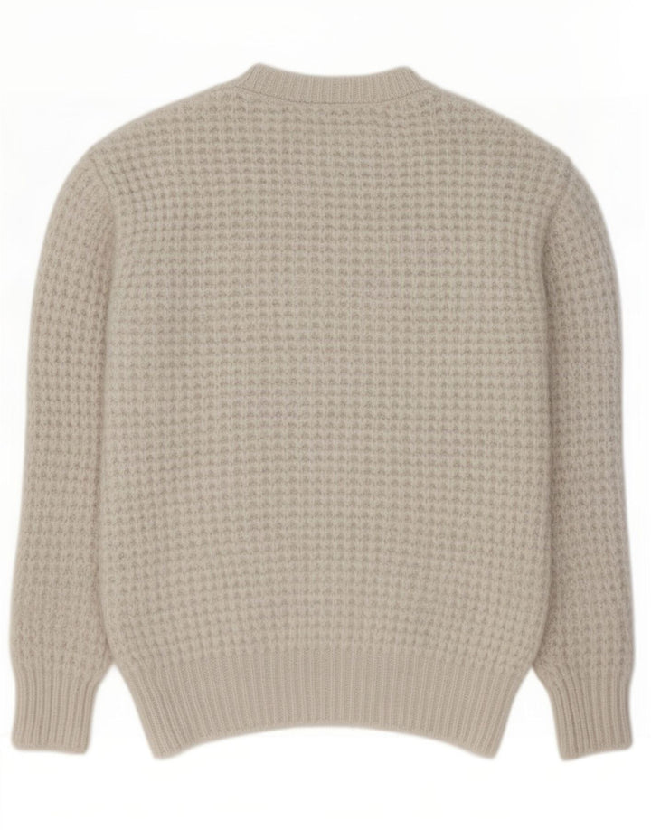 Zara Suéter masculino com gola redonda, poliéster branco médio
