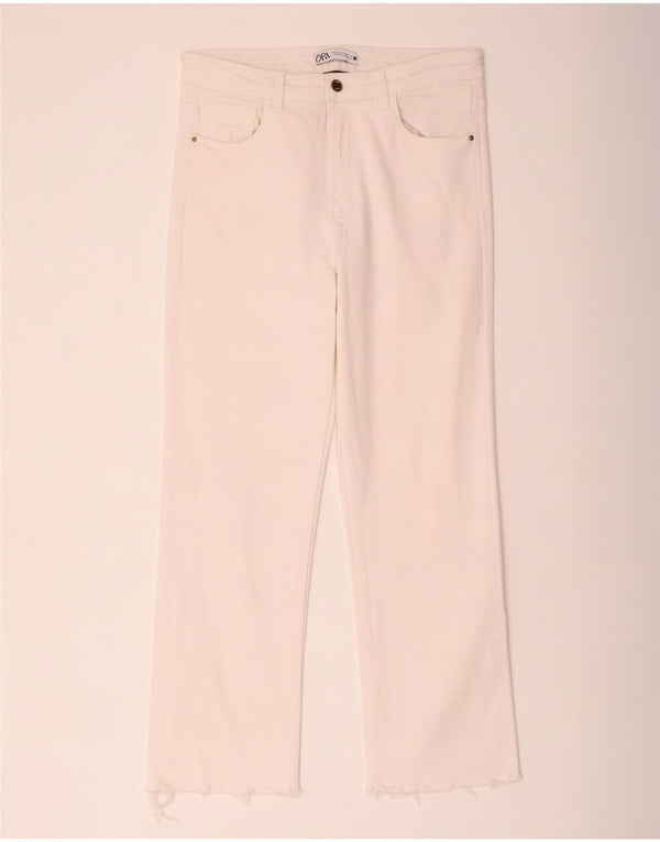 Zara Jeans retos femininos EU 40 Médio W30 L25 Algodão branco