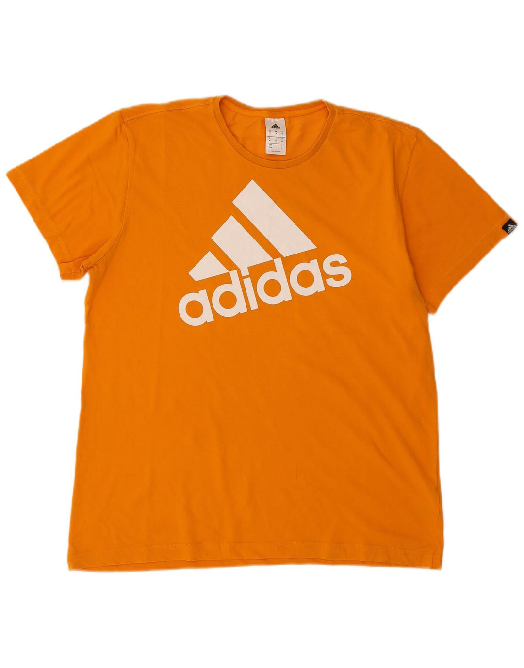 Adidas Mens Graphic T-Shirt Top Médio Algodão Laranja