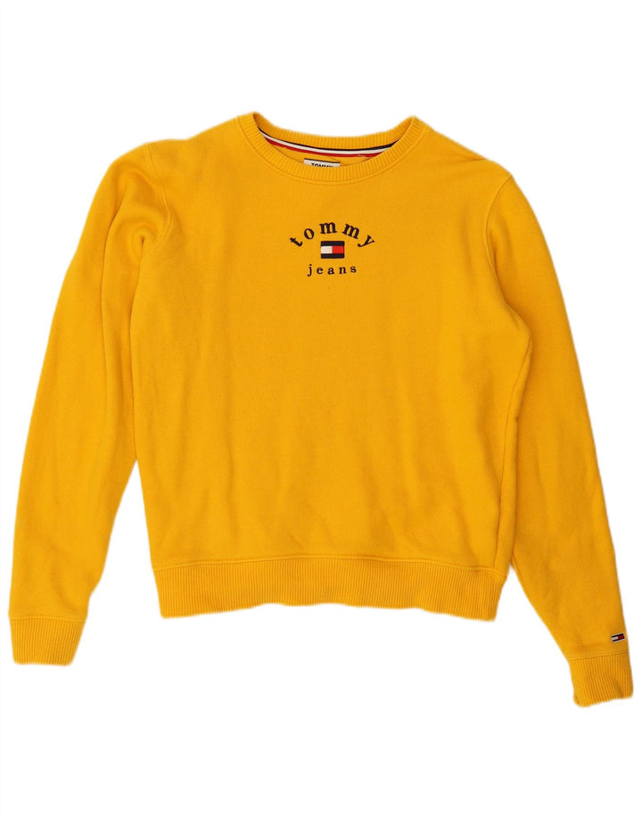 TOMMY HILFIGER Suéter oversized feminino Reino Unido 10 pequeno amarelo