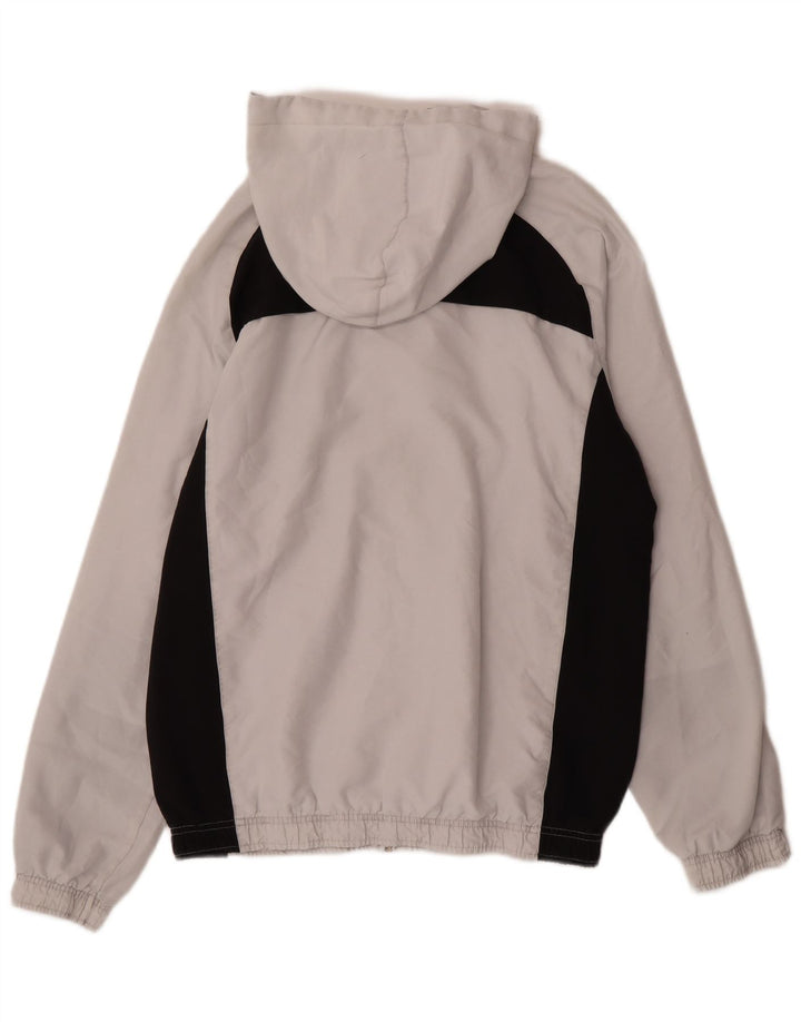 Jaqueta masculina Puma Graphic com capuz e moletom cinza médio bloco colorido