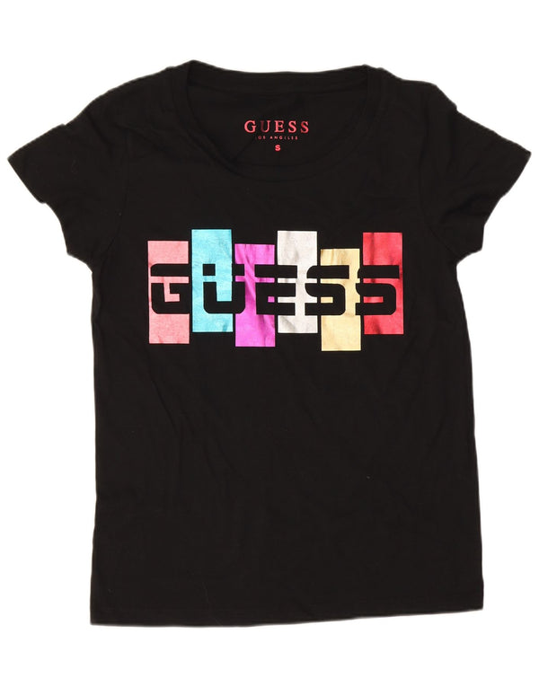 Camiseta feminina Guess com estampa gráfica UK 10 pequena preta