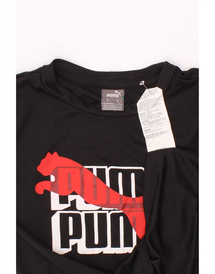 Camiseta Puma Meninos Graphic 6-7 Anos Preto Poliéster