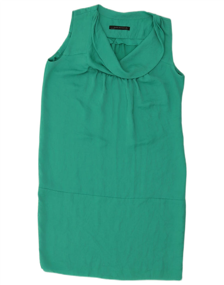 Vestido feminino sem mangas Zara UK 14 verde médio