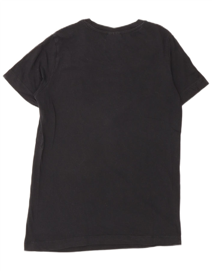 Camiseta feminina estampada Champion pequena de algodão preto