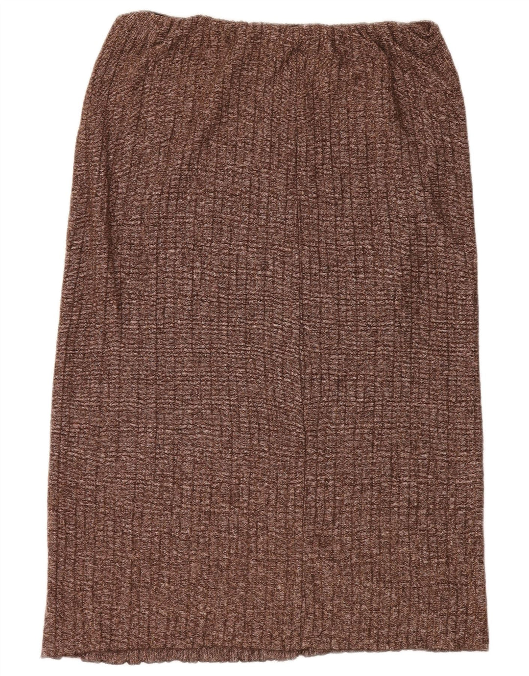 Saia reta de malha feminina Zara grande W30 poliéster manchado marrom