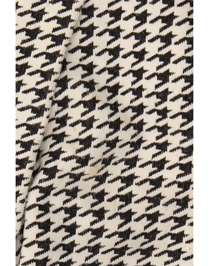 Sobretudo oversized feminino Zara UK 10 pequeno preto houndstooth viscose