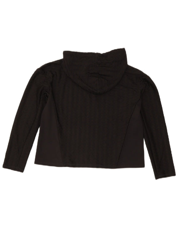 Puma Womens Training Crop Hoodie Jumper UK 6 XS Preto Argyle/Diamante