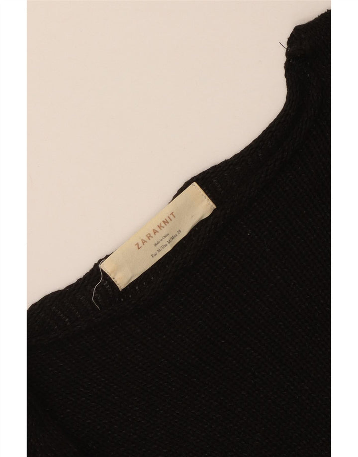 Suéter Zara feminino com gola canoa UK 12 médio preto
