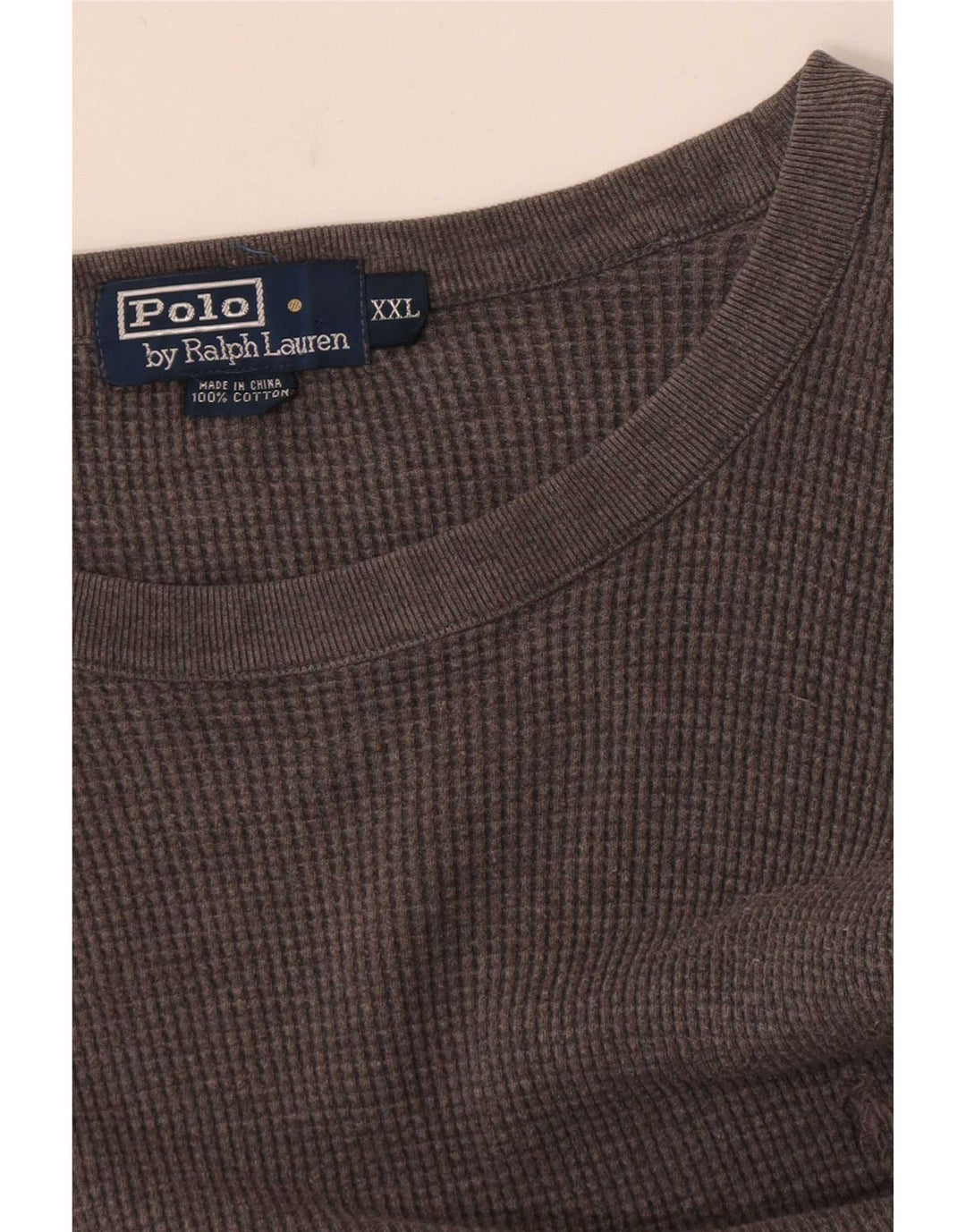 Top masculino Polo Ralph Lauren manga comprida 2XL algodão cinza