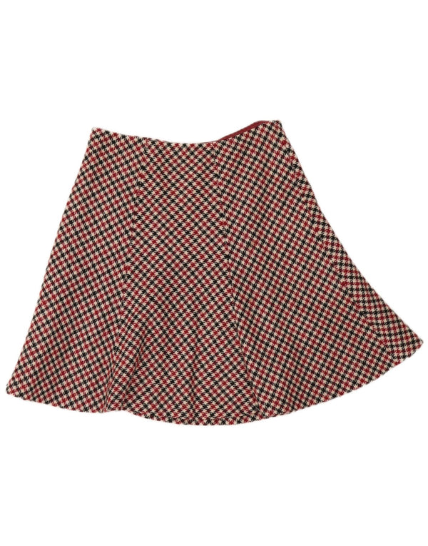 Saia evasê feminina Hobbs Reino Unido 12 médio W30 houndstooth multicolorido