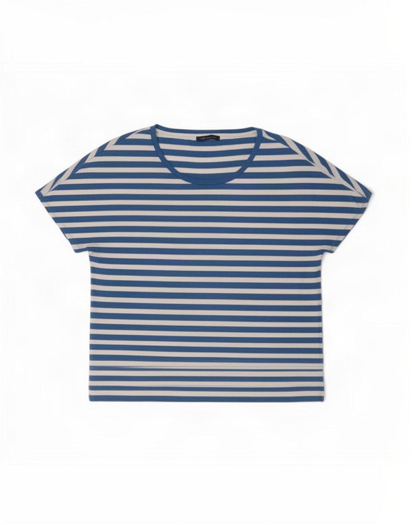 Blusa feminina Marks & Spencer UK 18 XL poliéster listrado azul