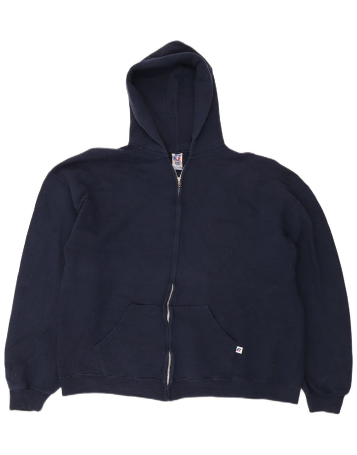 Suéter feminino com capuz RUSSELL ATLÉTICO Dri-Power Zip Reino Unido 18 XL azul marinho