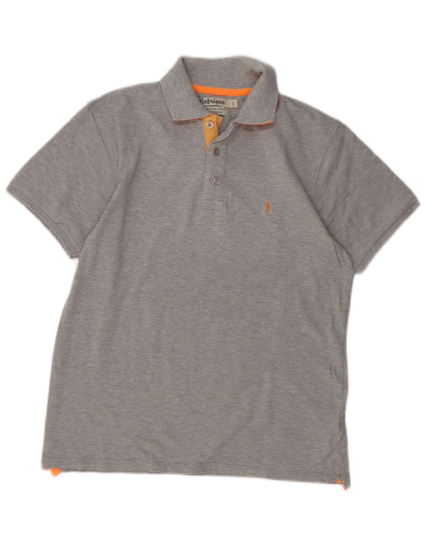 Camisa polo masculina REFRIGUE grande algodão cinza