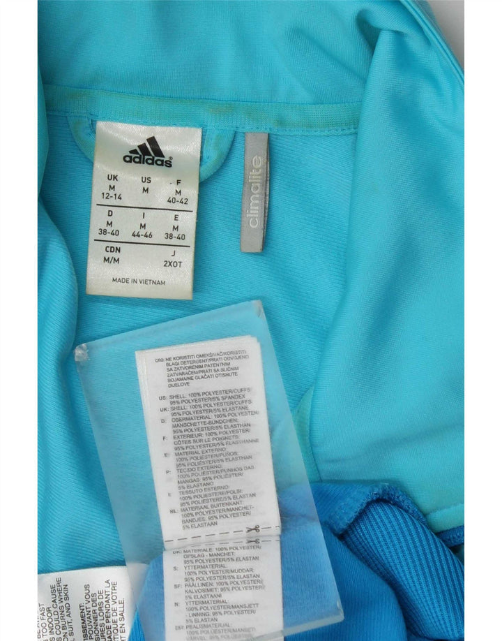 Adidas Womens Climalite Tracksuit Top Jacket UK 12/14 Médio Azul