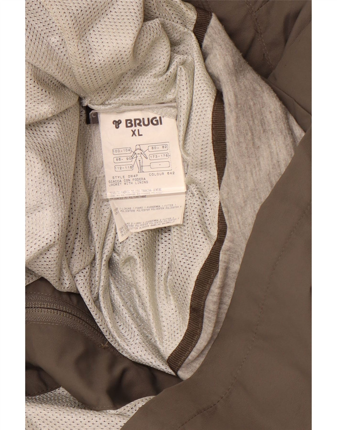 Jaqueta de chuva feminina com capuz BRUGI UK 18 XL cinza poliamida